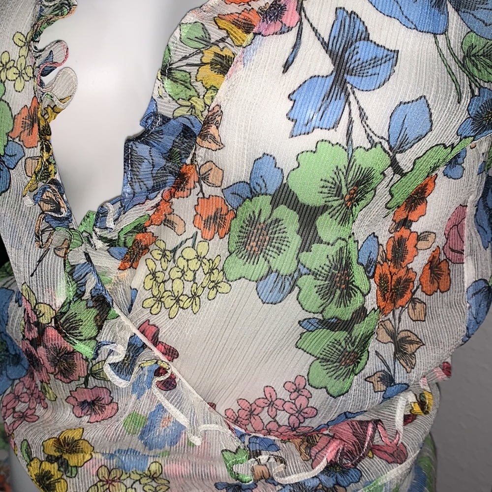 Alexis Intermix *Missie* Floral Wrap Crop Top Blouse … Gem